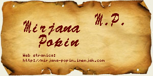Mirjana Popin vizit kartica